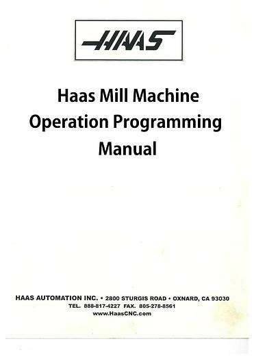 haas mill programming manual